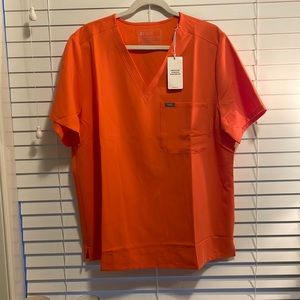 Figs Women's Sunset Orange Catarina - One-Pocket Scrub Top - 2XL